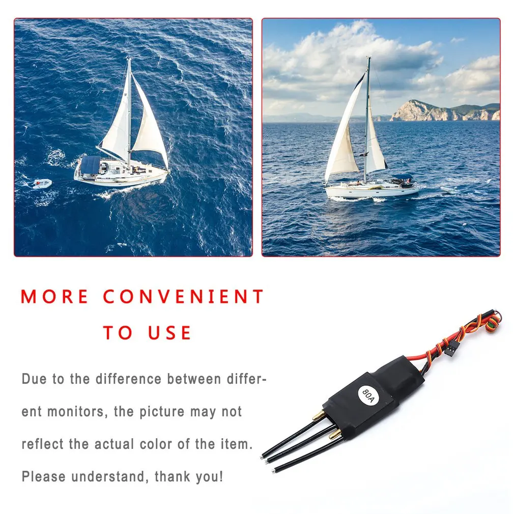 

Электрический регулятор скорости бесщеточного водяного охлаждения 60A 80A 100A 125A 200A ESC с 5 В/3A BEC для радиоуправляемой модели лодки