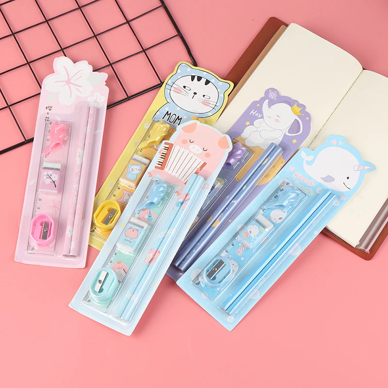 

Карандаши с ластиком и линейкой, 5/6 шт./компл.