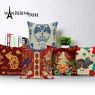 Чехол Подушка с цветочным принтом, наволочка разноцветное украшение для дома, новый год 2020, наволочки для подушек с изображением мыши, подушки с рисунком цветов наволочек