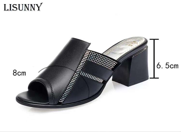 Женские шлепанцы LISUNNY Новинка лета 2020 женская обувь с открытым носком Модные