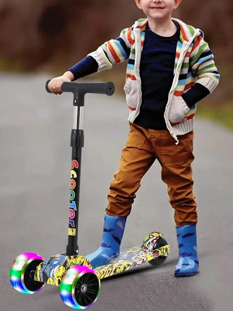 Детские складные скутеры с светильник ительными колесами портативный скутер для