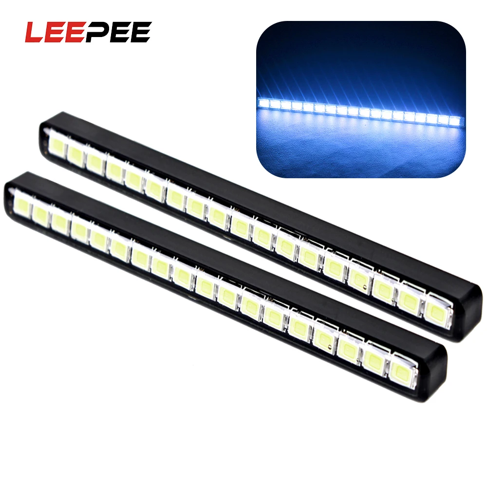 LEEPEE Waterproof Car daytime LED light  Auto Daylight Car Styling DRL 18 LEDs Car Daytime Running Lights