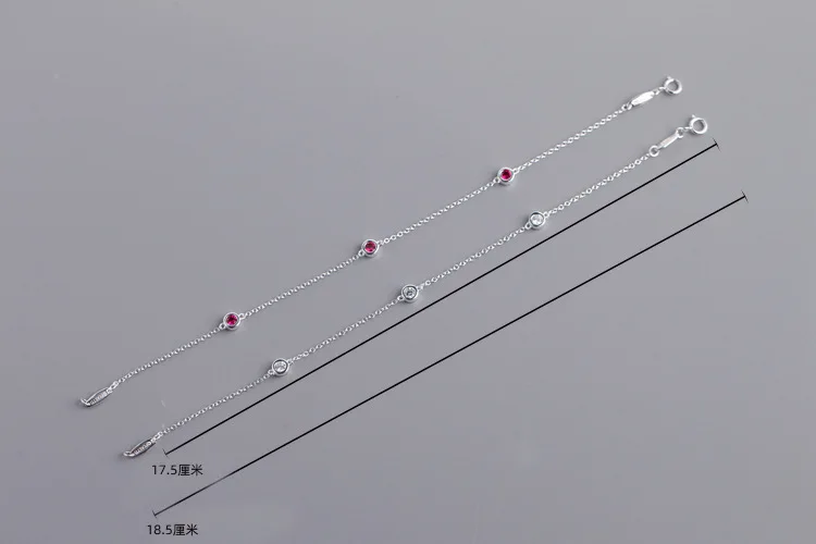 Женский Круглый циркониевый синий белый красный браслет TSHOU246 милое ожерелье для