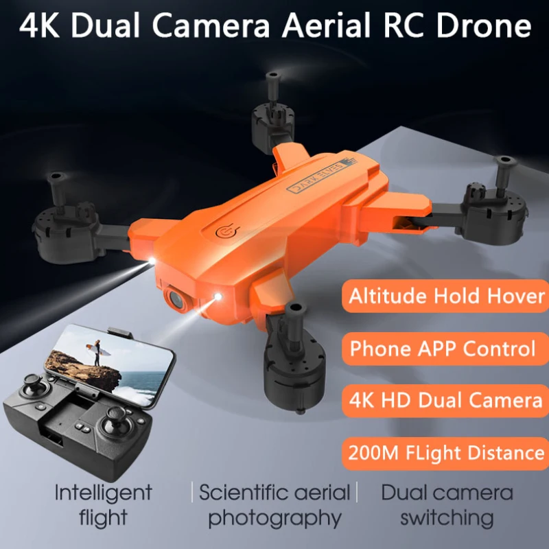 

4K Dual Camera Switch Remote Control Drone Altitude Hold Hover Gesture Control APP-RC 5G WIFI Transmission Folding RC Quadcopter