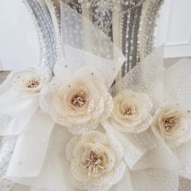 

2020 Detachable Wedding Dress V-neck Crystals Beads Top Corset Bridal Dress Boho European Style Tiktok Hot Sale Bridal Gowns