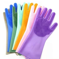 latex silicone dishwashing gloves detergent dishwashing sponge rubber decontamination gloves kitchen cleaning