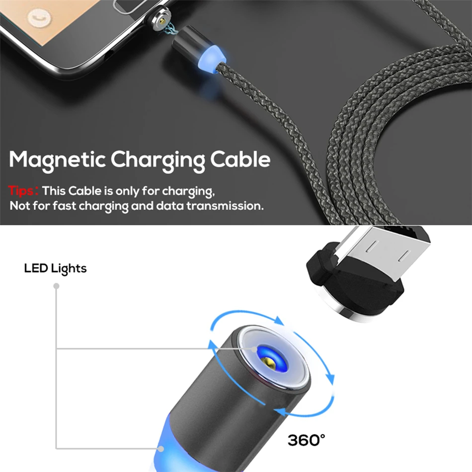 Магнитный usb-кабель для быстрой зарядки, магнитный кабель типа C для зарядки и передачи данных, шнур для мобильного телефона, 1 м, 2 м, кабель Microusb type-C для iPhone
