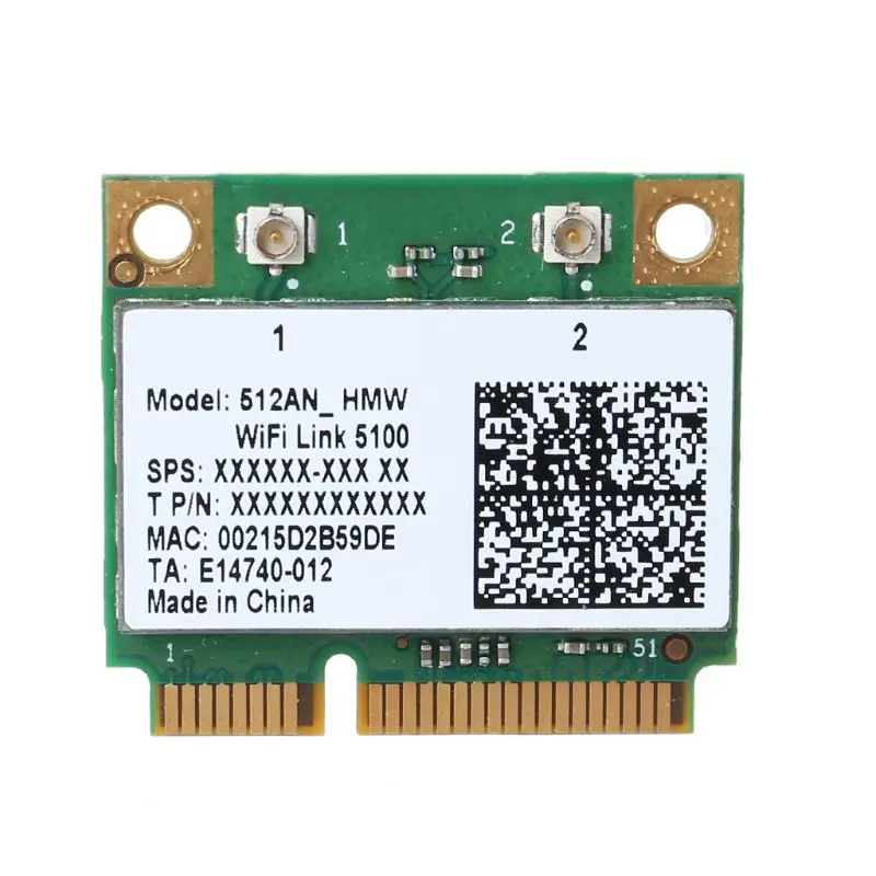 Двухдиапазонная беспроводная карта Wi-Fi 5100 512AN_HMW Mini PCI-e Wlan сетевая адаптер |