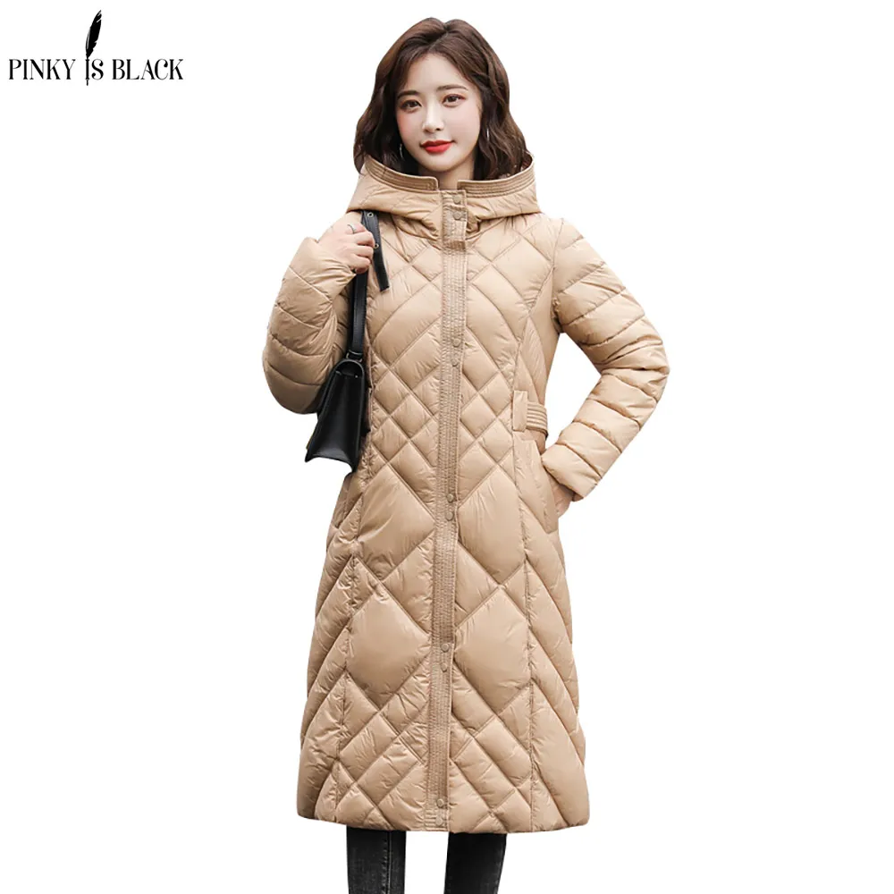 

PinkyIsBlack New Long Puffer Winter Down Cotton Jacket Women Thick Coat Women Hooded Parka Warm Female Slim Winter Women Clothes