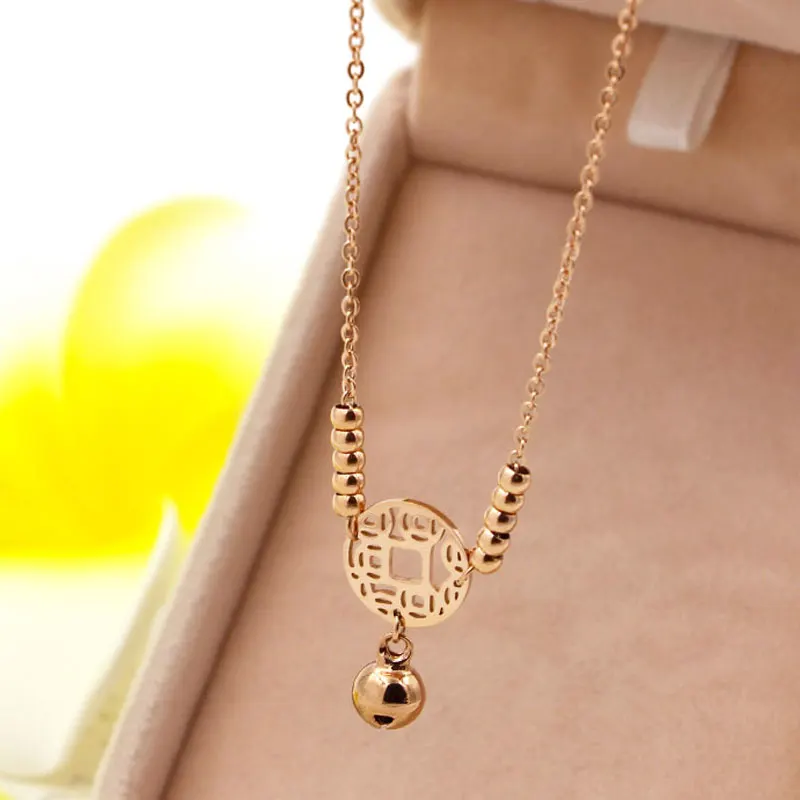 Медная монета и бусина в китайском стиле Колокольчик для женщин девочек браслет