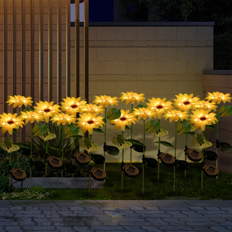 

Садовый светильник s на солнечной батарее, водонепроницаемый светодиодный фсветильник рь для подсолнуха, газона, украшение для двора и сада...