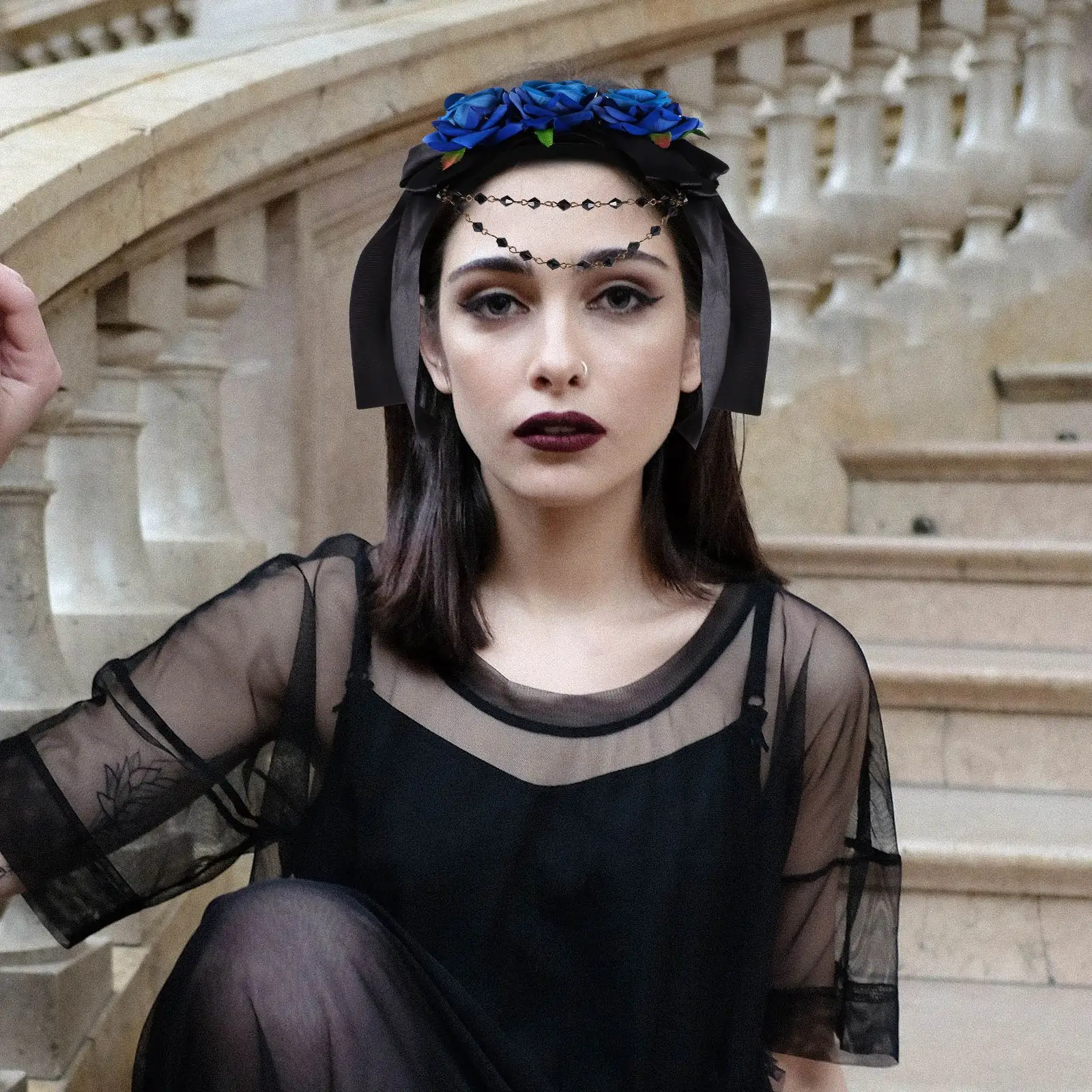 

Творческая Готическая цепочка для вечерние НКИ на Хэллоуин DIY, искусственное украшение для волос, аксессуары для укладки волос