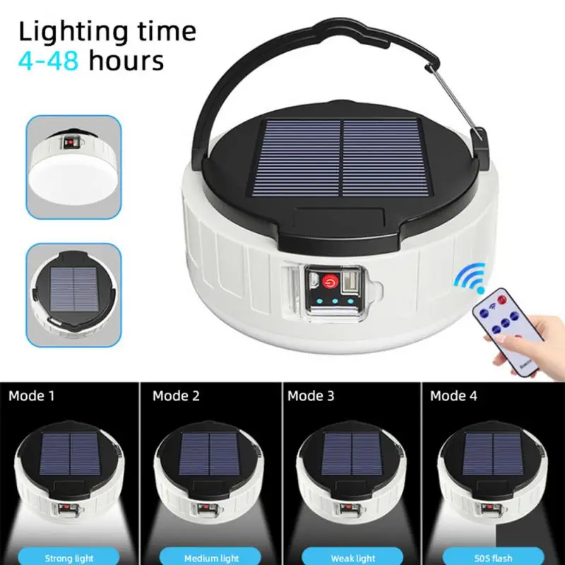 

Remote Control Solar Charge Lantern Portable Emergency Night Market Light Outdoor Camping Home Rechargeable LED Bulb Lamp