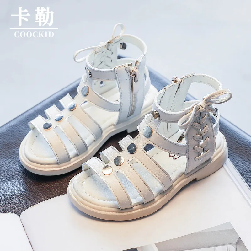 Новинка 2020 модные сандалии гладиаторы для больших детей девочек с бантом летние