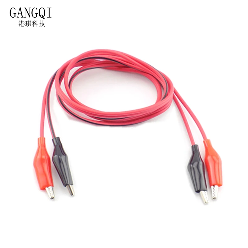 

1Pcs 1meter Double Red and Black Clips Crocodile Cable Alligator Jumper Wire Test Leads