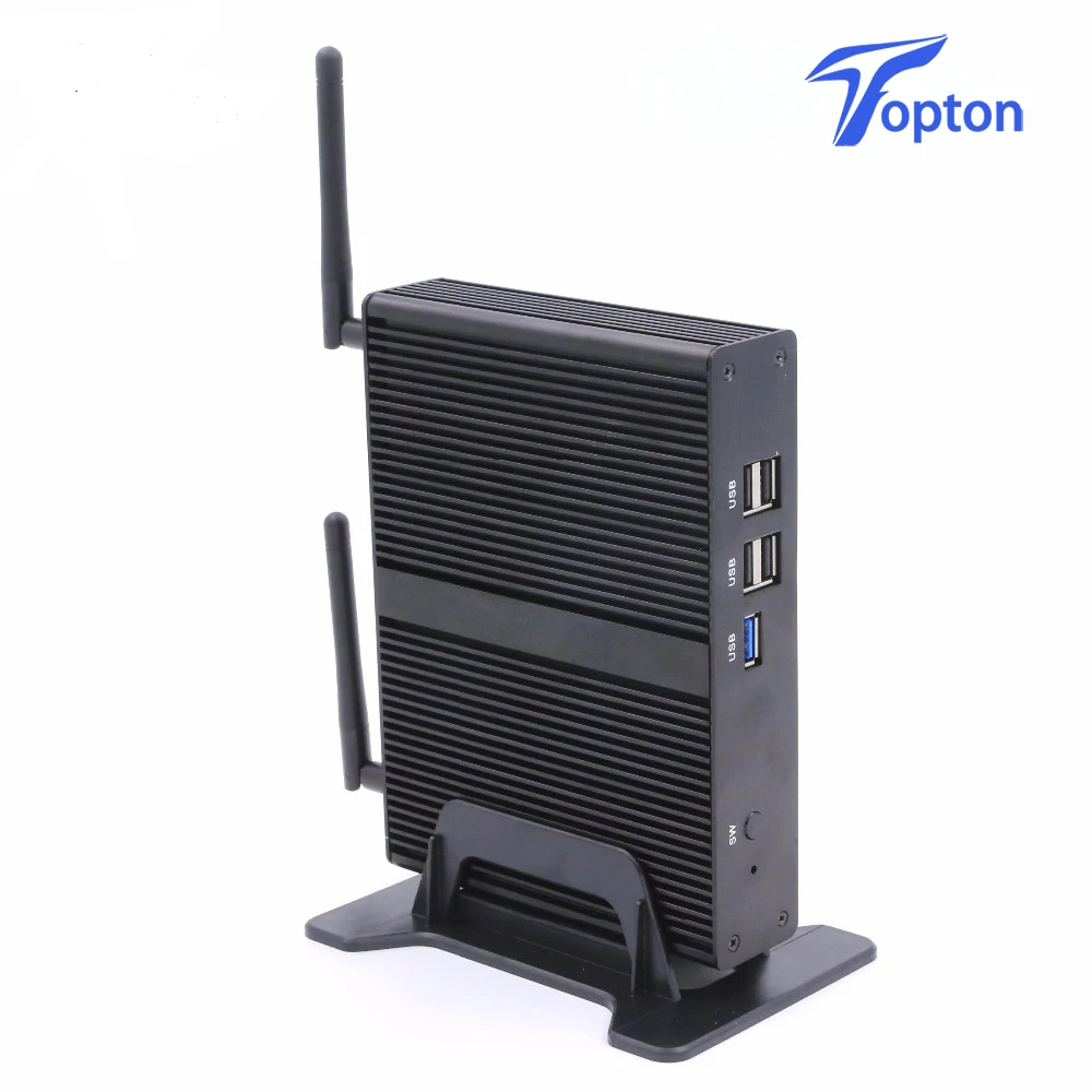 Topton безвентиляторный мини настольный компьютер Intel Nuc Core i3 7100U/6006U Windows 10 DDR3L 2 4 ГГц