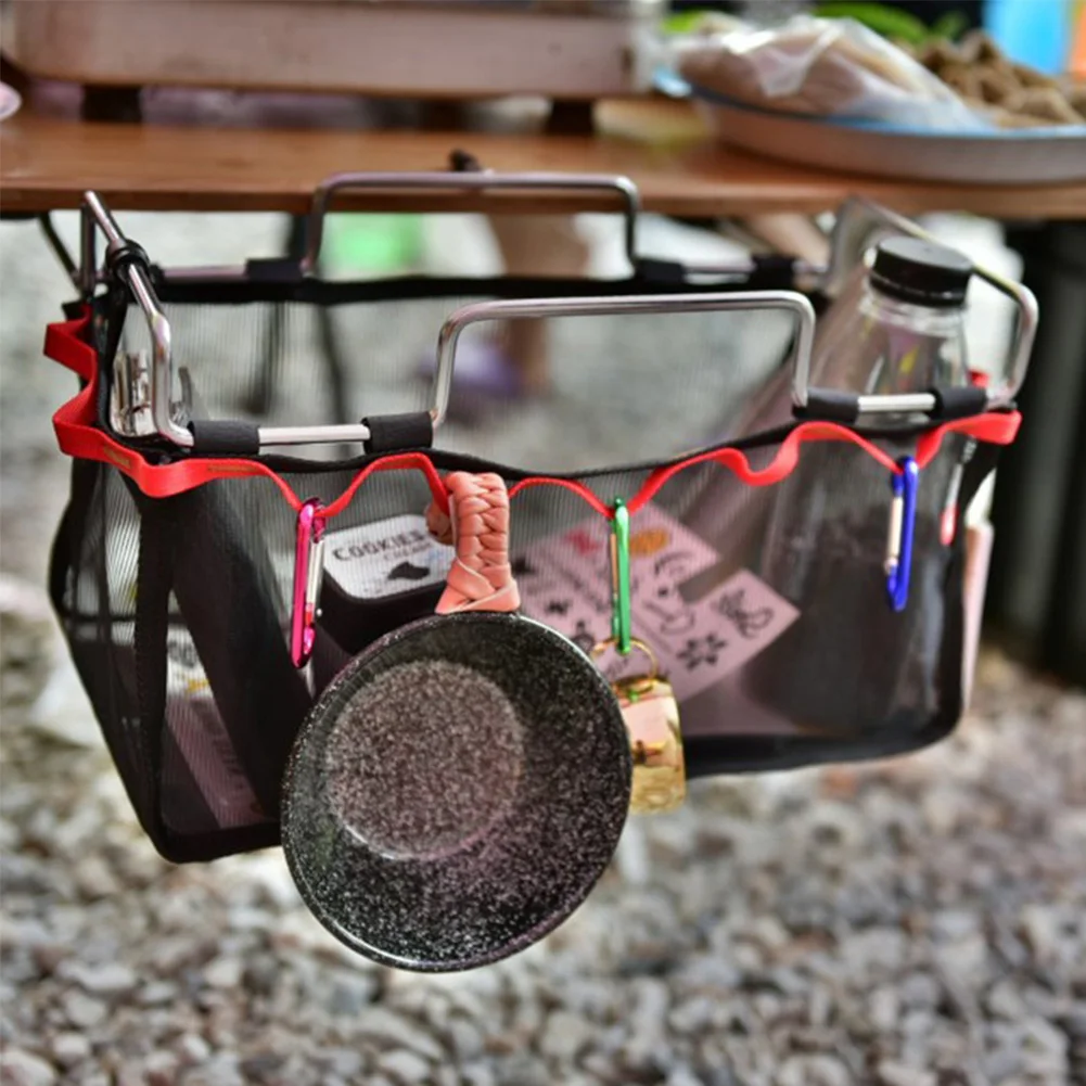Сетка с железной стойкой портативный органайзер для кемпинга/барбекю Сумка