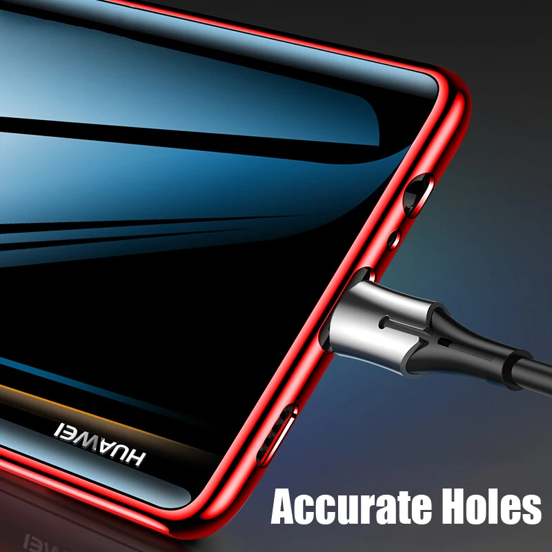 Чехол MAKAVO для Huawei P30, роскошный мягкий силиконовый покрытие с прозрачной пластиковой задней крышкой для моделей Pro и Lite.