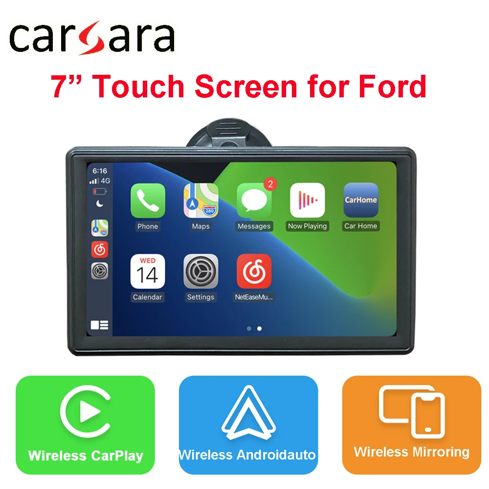 

7-дюймовый сенсорный экран CarPlay для Ford Android Auto Mirror Link AirPlay Голосовое управление Vechicle GPS универсальный автомобильный электронный