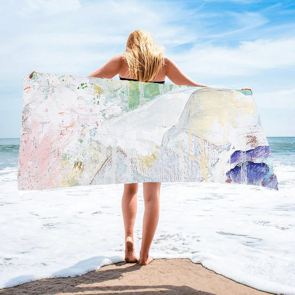 

Rectangular quick-drying beach towel beach earth microfiber beach towel