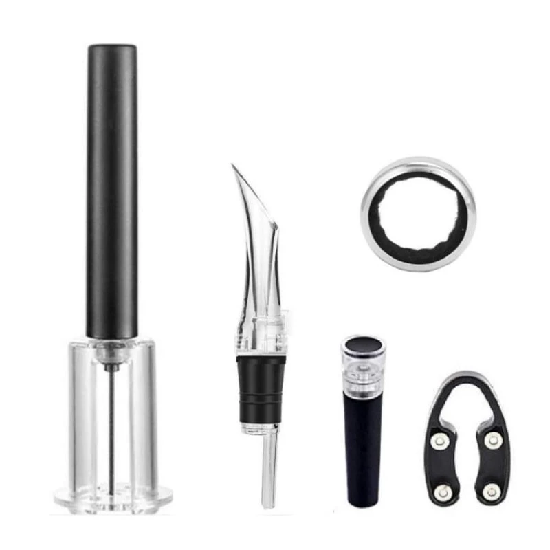 

5 шт. аксессуары для открывания вина, удалитель пробки для вина, Открыватель с воздушным давлением, резак для фольги, аэратор, вакуумная проб...