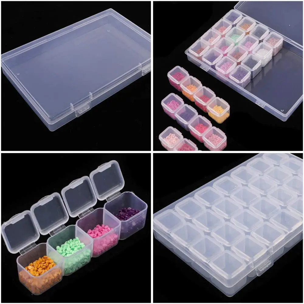 

28 Lattices Dismountable Diamond Embroidery Accessories Diamond Painting Boxes Cross Stitch Cases Storage Organizer Home Storage