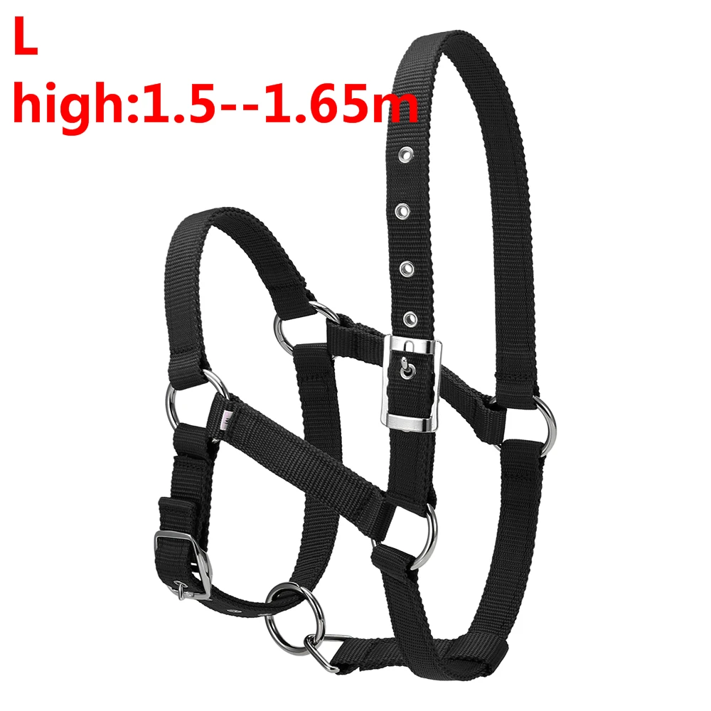 balck L S/M/L 6 мм утолщенный ошейник для головы лошади, регулируемый безопасный ошейник с завязкой на шее, ошейник для верховой езды, оборудование для гонок, тренировочная веревка, горячая распродажа - Цвет: balck L