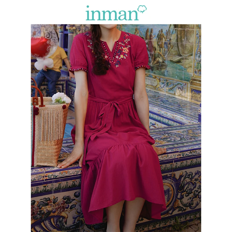 Платье в стиле ретро с круглым вырезом хлопковое ТРАПЕЦИЕВИДНОЕ ПЛАТЬЕ С