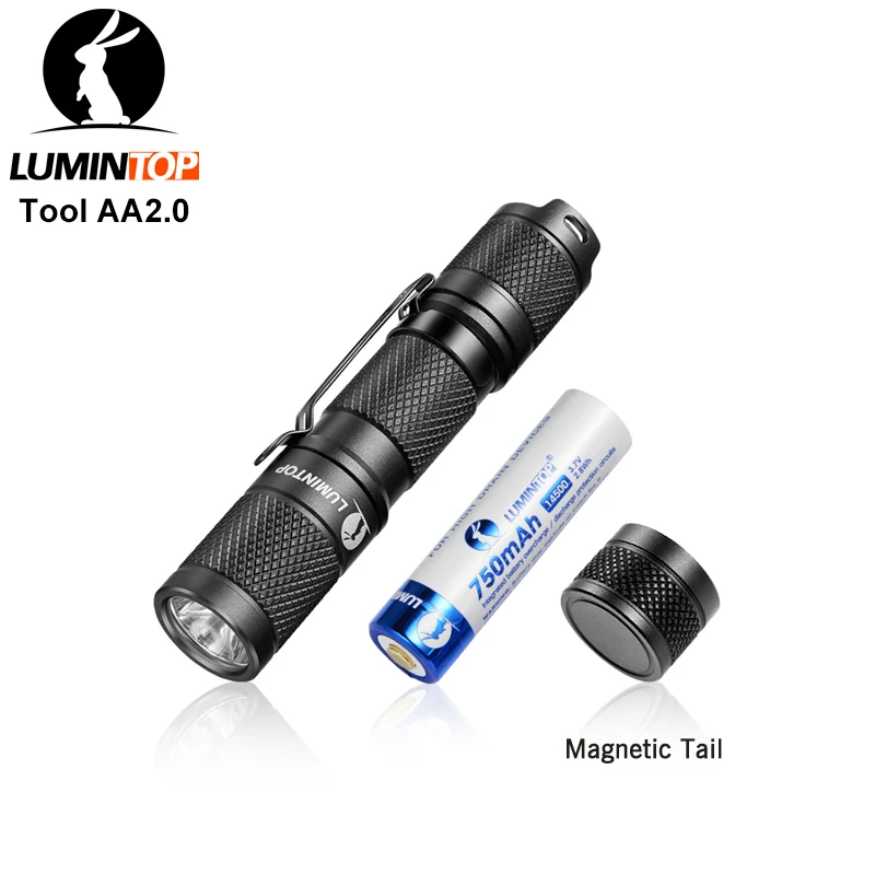 LUMINTOP EDC Мини фонарик инструмент AA 2,0 выходы брелок фонарик с памятью стробоскоп от AA или 14500 батареи для кемпинга - Испускаемый цвет: AA(Magn tail)(14500)