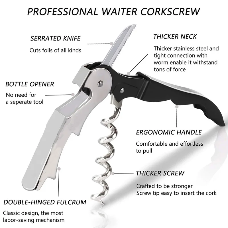 Портативная мини открывашка для бутылок винная штопор из нержавеющей стали с