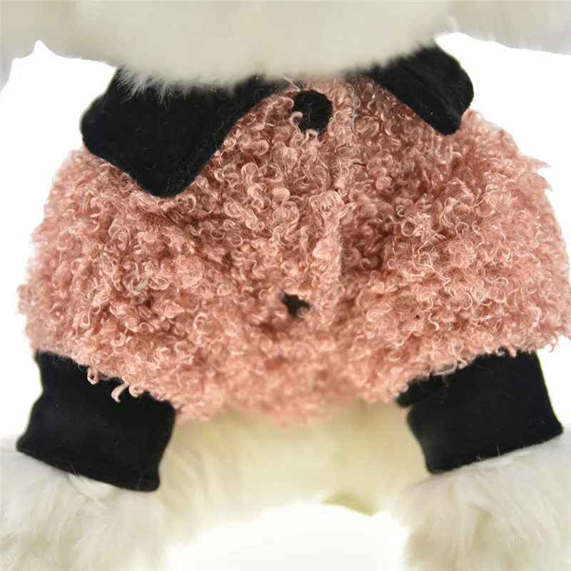 Розовое зимнее теплое праздничное платье принцессы для собак пальто из плотного