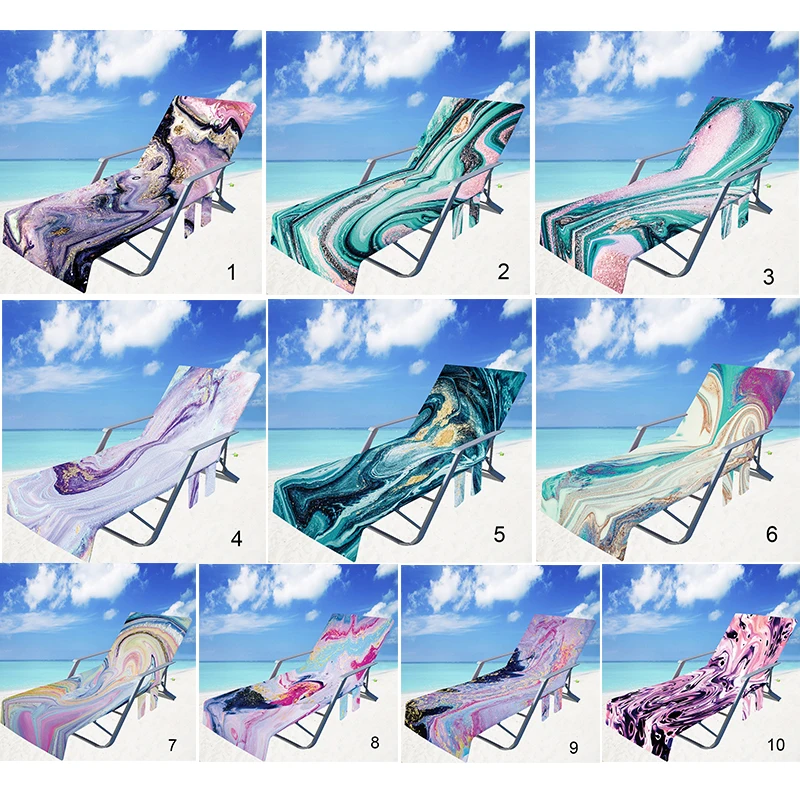 Многофункциональное полотенце для пляжного стула с боковыми карманами шезлонг