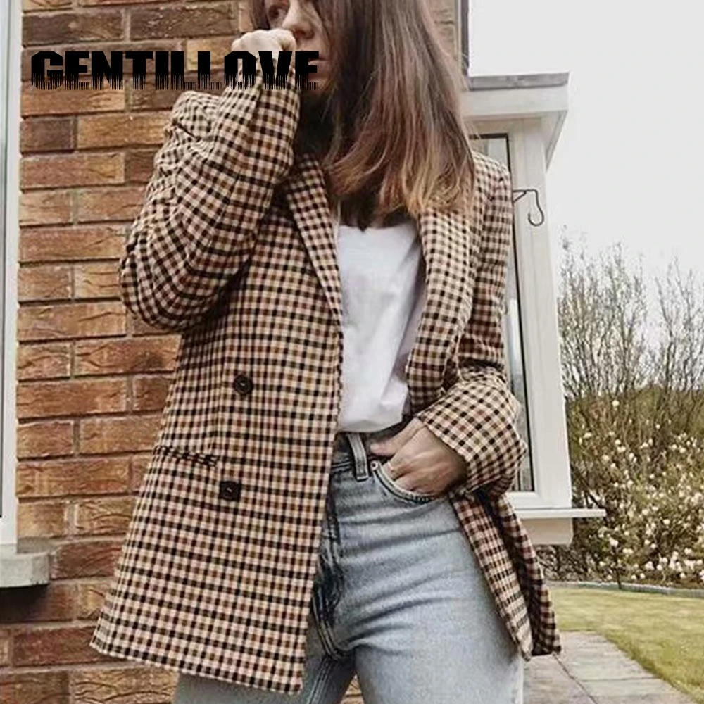 Блейзер Женский двубортный осенне-зимний с отложным воротником | Женская одежда