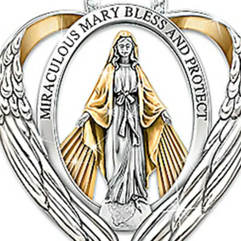 

60pcs/ lote VOVT Brand Fashion style Virgin Mary heart lettering pendant gold necklace for women gothic choker chain jewelry