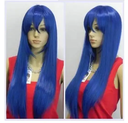 Новый парик синий длинные прямые волосы женские Жаростойкие синтетические