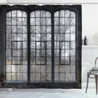 Промышленная занавеска для душа с разбитыми стеклами, зимний декор для ванной комнаты с крючками 84 дюйма