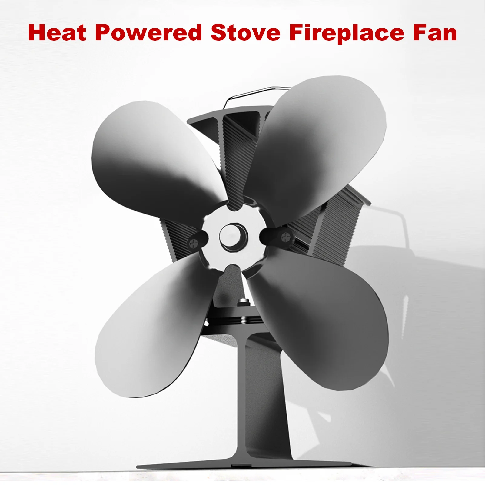 

Heat Powered Stove Fan 122F Start 4 Blades for Home Wood Log Burning Fireplace Circulating Warm Air Saving Fuel Efficiently