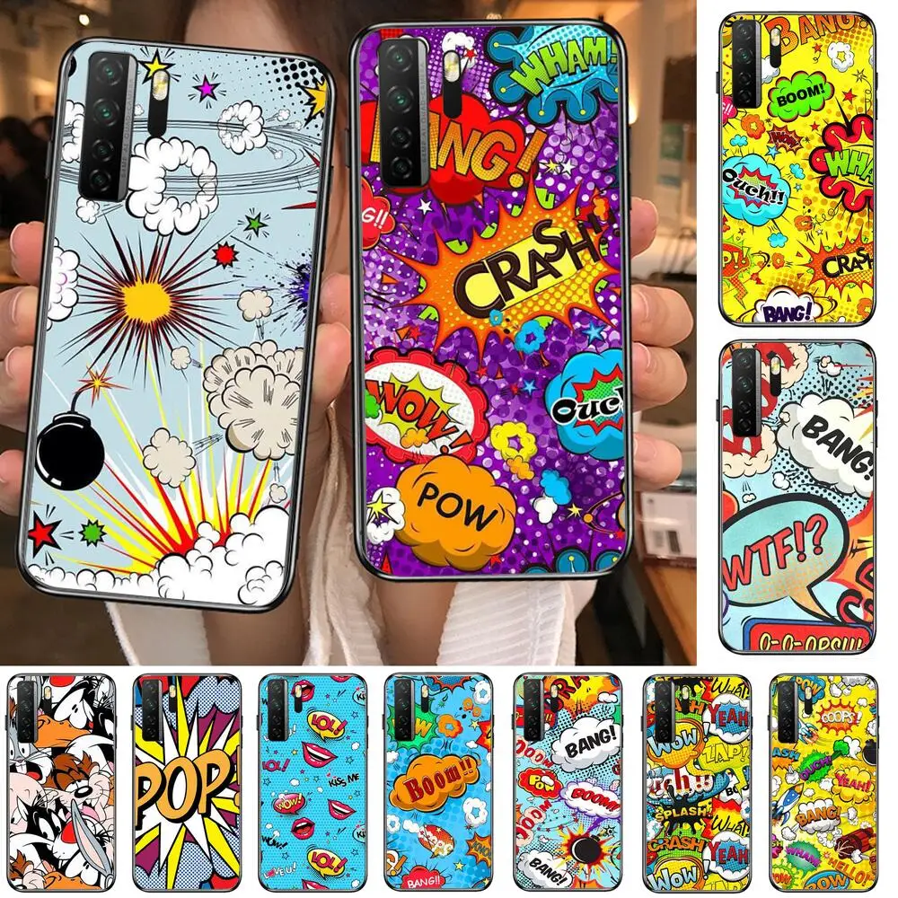 

Fashion Boom Pop Art Comic Black Soft Cover The Pooh For Huawei Nova 8 7 6 SE 5T 7i 5i 5Z 5 4 4E 3 3i 3E 2i Pro Phone Case cases