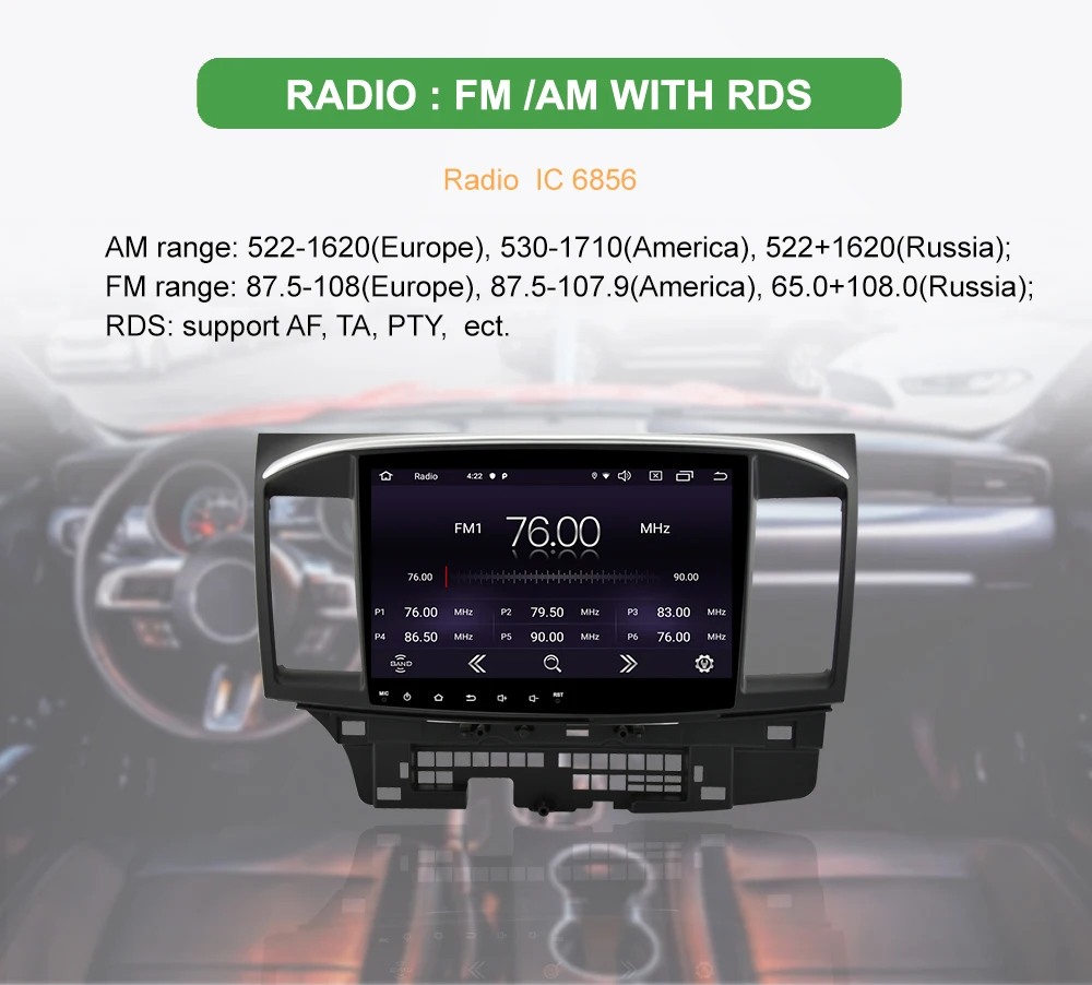 Bonroad Android 9,0 ram 2G автомобильный мультимедийный плеер для Mitsubishi Lancer 2010- радио gps навигация видео аудио плеер