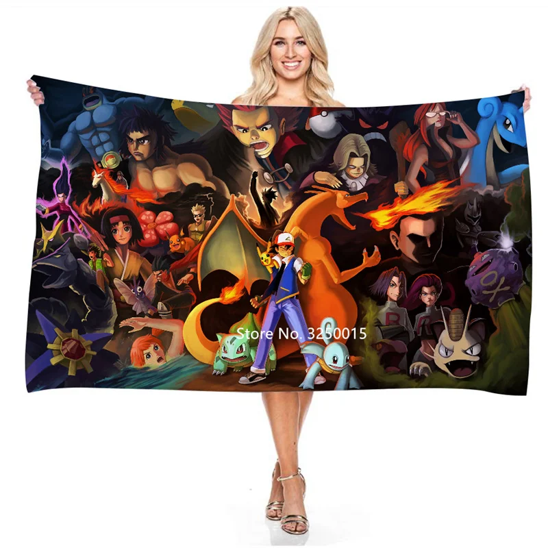 Быстросохнущее пляжное полотенце из микрофибры с 3D-принтом для девочек | Дом и