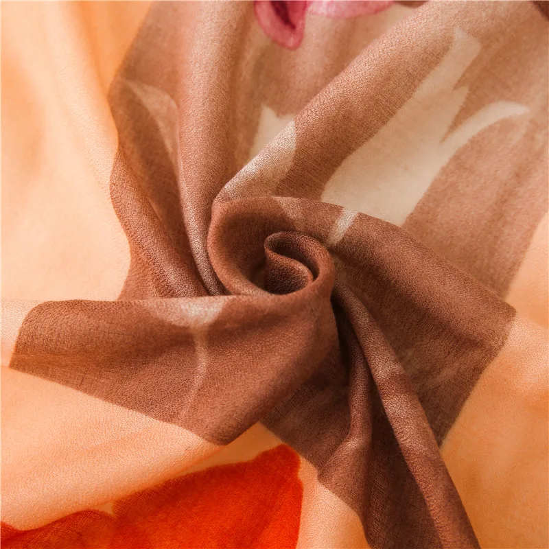 

Fashion quality 2020 Lady cotton material scarf Autumn and winter Luxury brand Cotton silk scarves women's New Print beach shawl