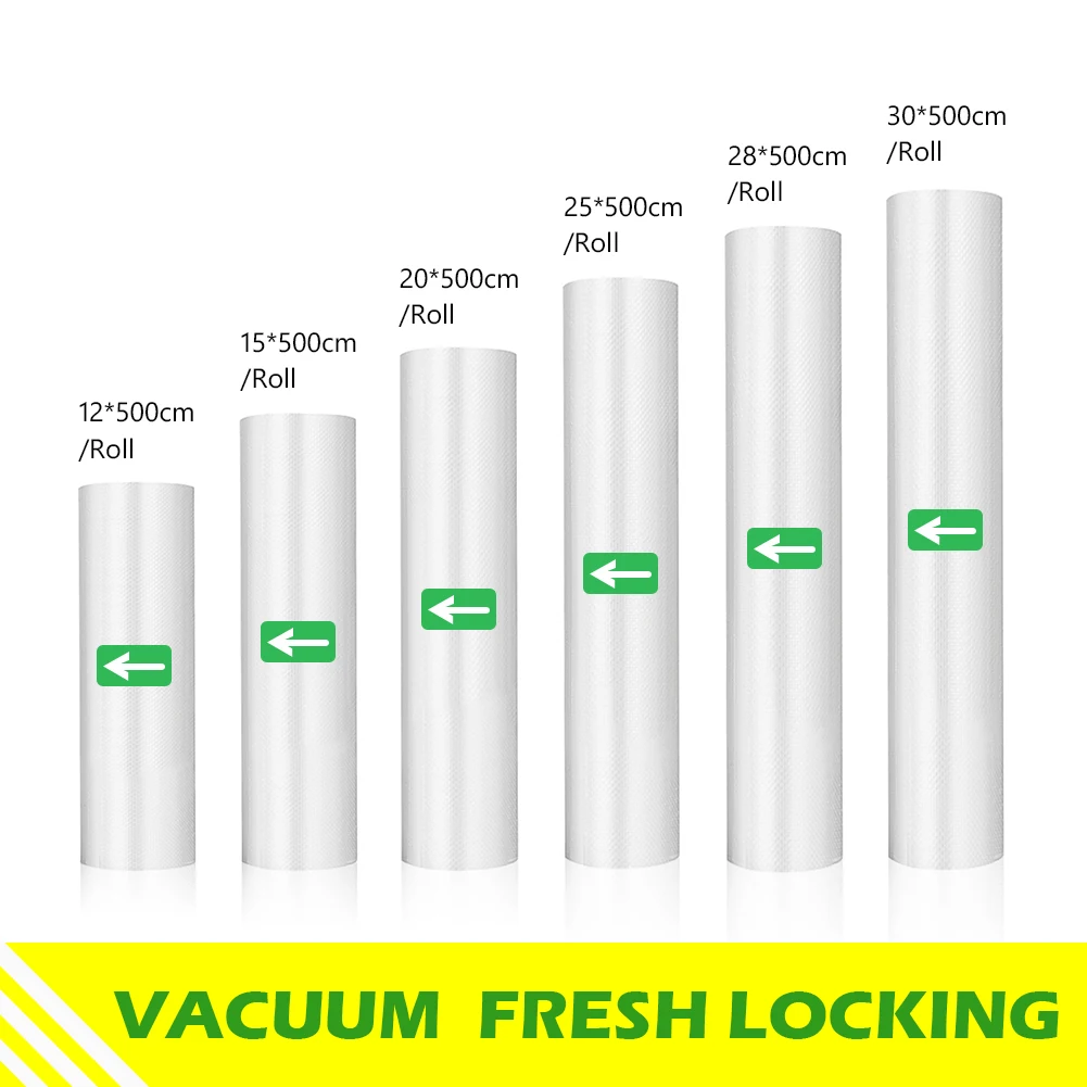 

1/2pcs Rolls Embossed Saver Storage Vacuum Sealer Bags 12cm 15cm 20cm 25cm 28cm For Kitchen Packaging Food Vacuum Bags Storage
