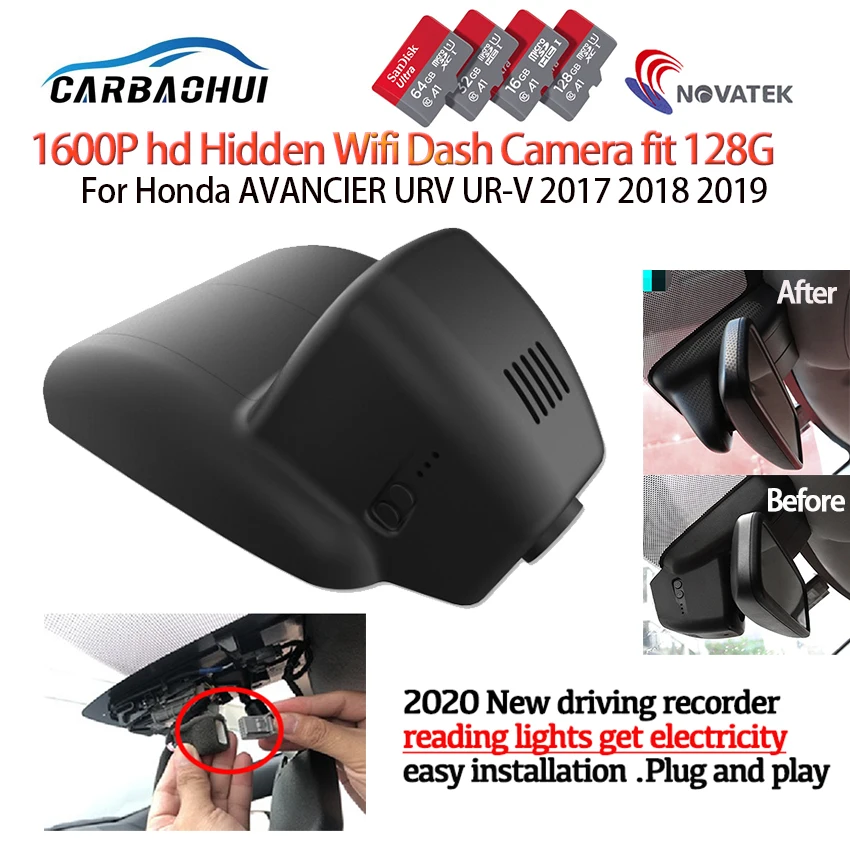 

New Plug and play Car DVR Video Recorder Dash Cam Camera For Honda AVANCIER URV UR-V 2017 2018 2019 high quality full hd 1600P