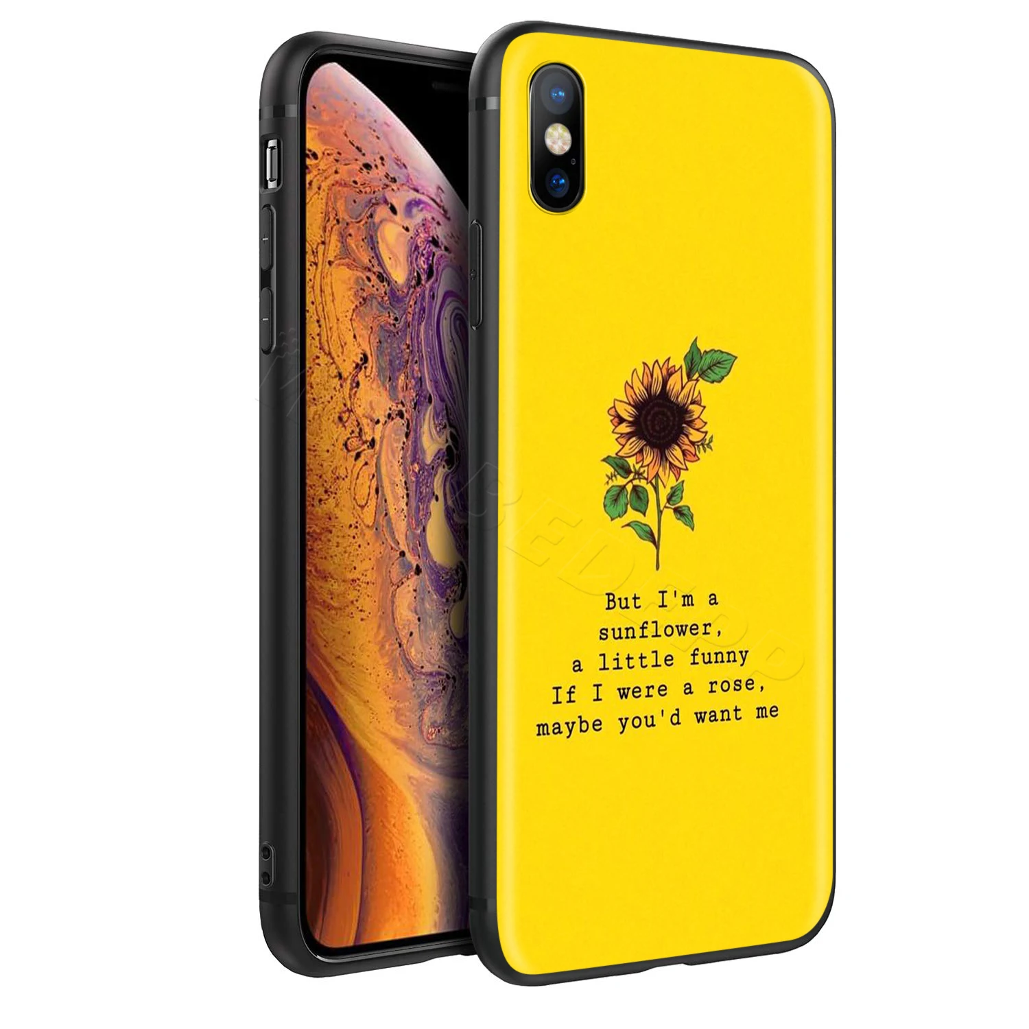 Webbedepp красивый желтый чехол с подсолнухом для Apple iPhone 12 Mini 11 Pro XS Max XR X 8 7 6 6S Plus 5 5S