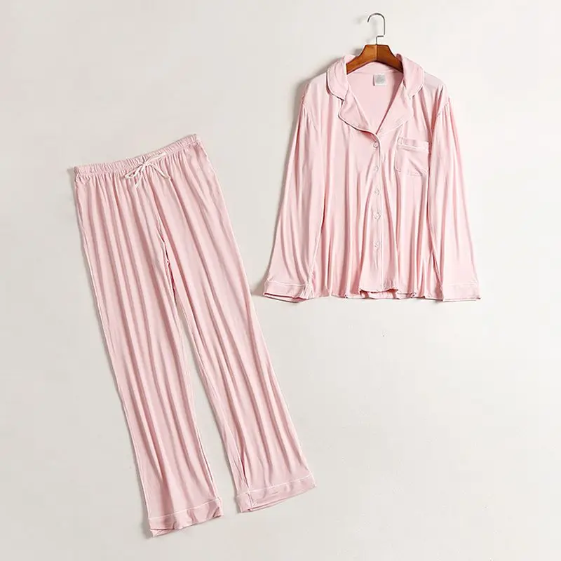 Женская Хлопковая пижама Smmoloa из модала с длинными рукавами на осень и зиму |