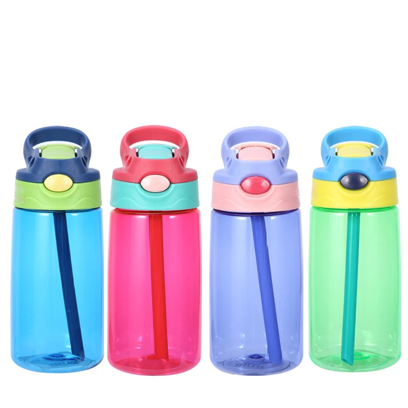 Портативные Мультяшные спортивные бутылки для воды 450 мл соломинка детский