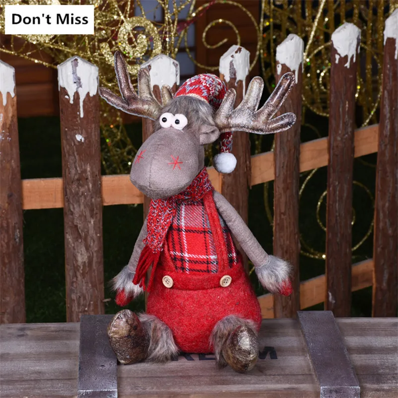 Рождественские куклы игрушечные олени Рождественское украшение для дома елки