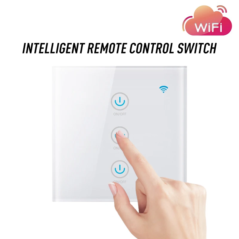 

Smart Crystal Glass Switch Panel 1 2 3 Gang 1/2/3 Way Smart Light Switch Controler Single Fire Line Smart Home Touch Switch
