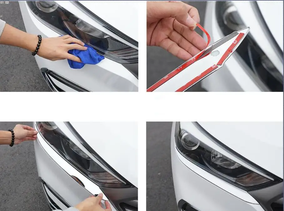 Аксессуары для hyundai Tucson- Хром передний головной светильник лампа век брови полосы крышка отделка
