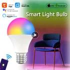 Умная Лампа 15 Вт RGB TUYA с регулируемой яркостью E27, B22, Wi-Fi, светодиодные лампы, 110 В переменного тока, 220 В, работа с Alexa, Google, украшение для дома, дома